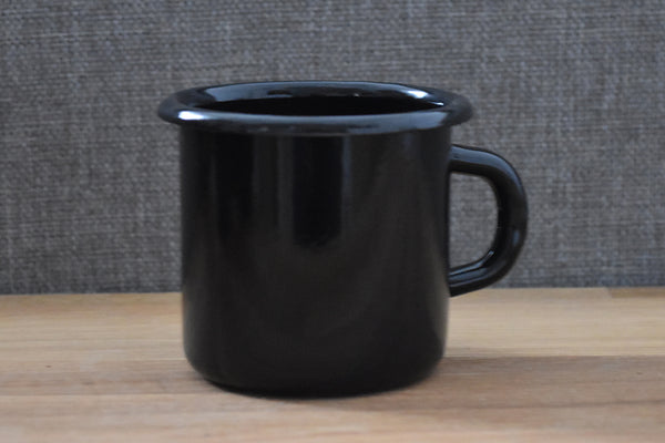 Mugs en métal émaillé - Noirs - 400 ml - Lot de 2