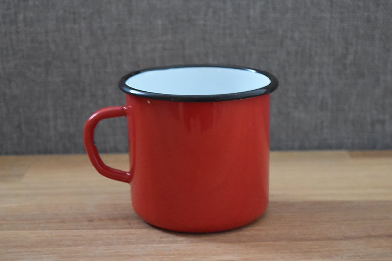 Mug en métal émaillé - Rouge - 400 ml