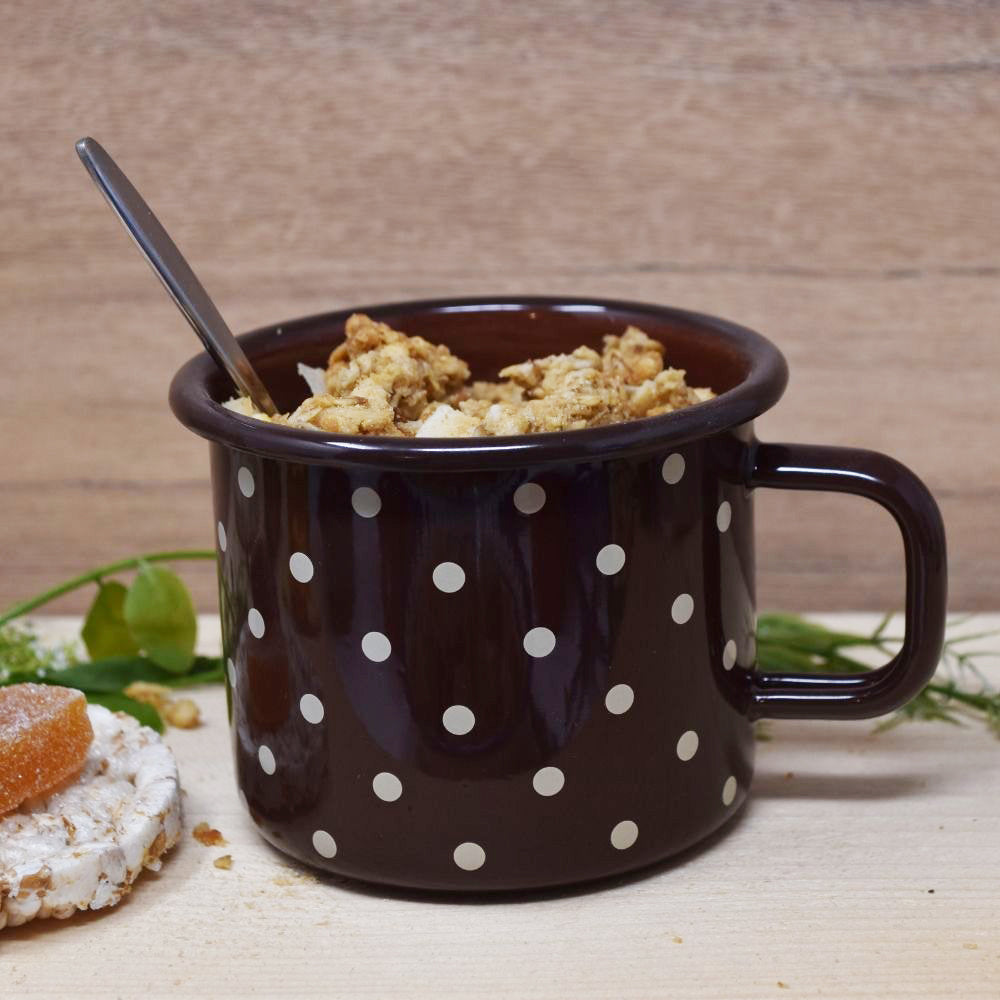 Mug Émaillé Rouge à Pois Orion 1,2 Litres - Avec Bec Verseur Et Mesures - Neuf Garantie 2 Ans