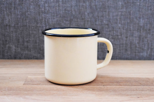 Mugs en métal émaillé - Jaune - 250 ml - Lot de 4