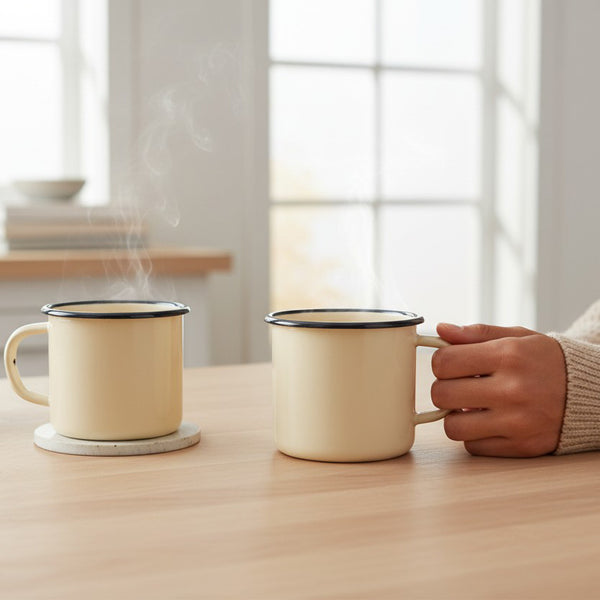 Mug en métal émaillé - Jaune - 250 ml
