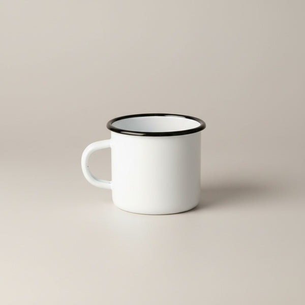 Mugs en métal émaillé - Blanc - 250 ml - Lot de 4