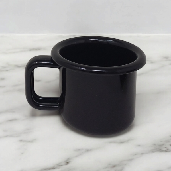 Tasses expresso en métal émaillé - Noires - 100 ml - Lot de 2