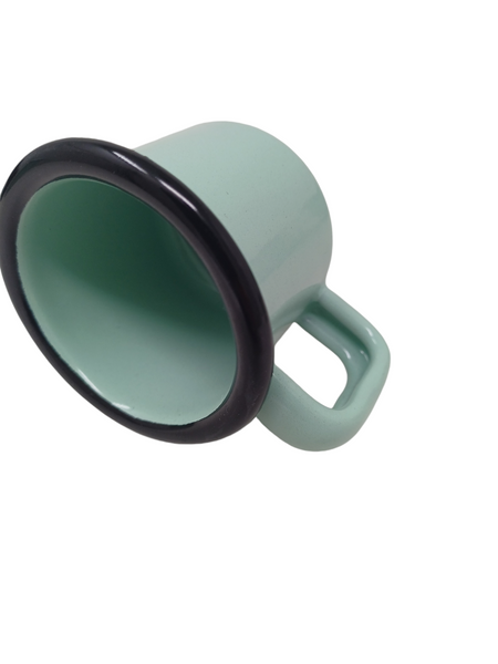 Tasses expresso en métal émaillé - Vert menthe - 100 ml - Lot de 2