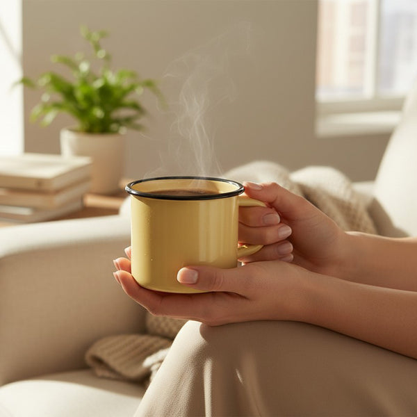 Mug en métal émaillé - Jaune - 250 ml