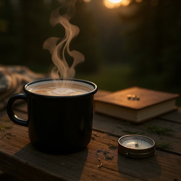 Vaisselle Emaillée black enamel mug with white interior, 400ml, perfect for hot or cold drinks.