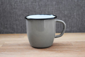 Mug en métal émaillé - Gris - Conique - 250 ml