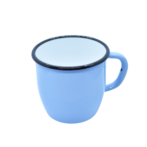 Mug en métal émaillé - Bleu clair - Conique - 250 ml