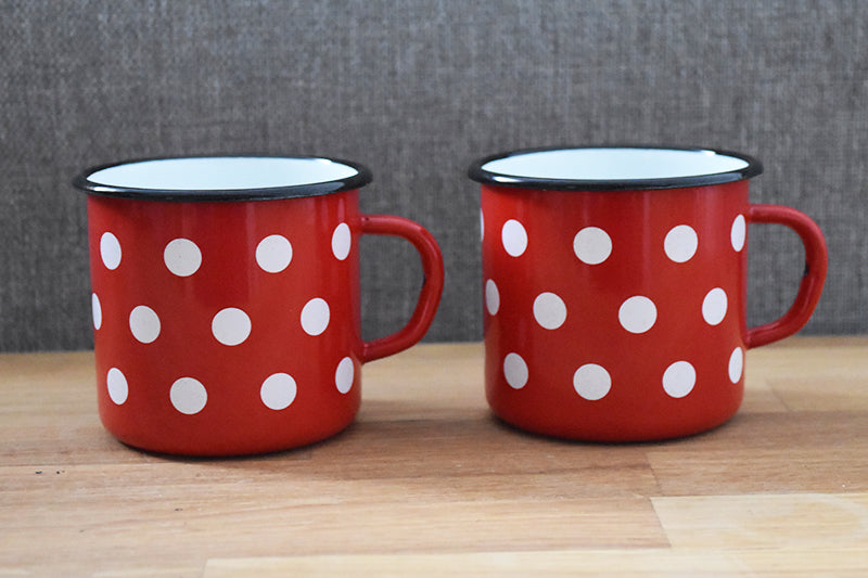 2x gobelet / mug rouge 280 ml - acier inoxydable - mugs / tasses